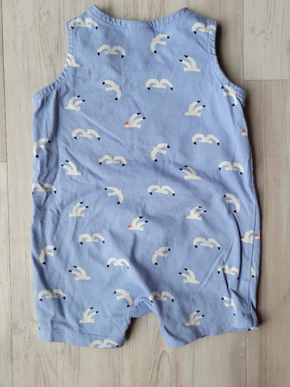 Hanna Andersson Baby Sleeveless Shortie Romper Seaside Seagulls 12-18 months - Picture 2 of 4